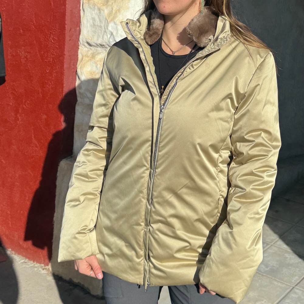 Vampire Italy Ski Jacket Removable Real Fur Collar Quilted 46/M